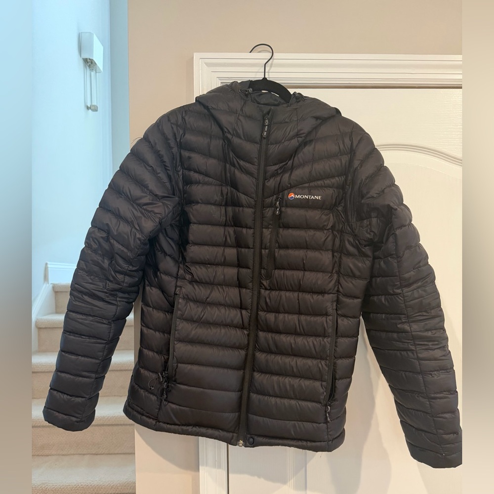 Montane M Black Down Hooded Puffer for Men
